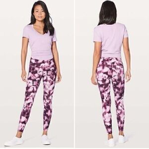 LULULEMON High Rise Leggings Womens Marble Purple Workout Gym